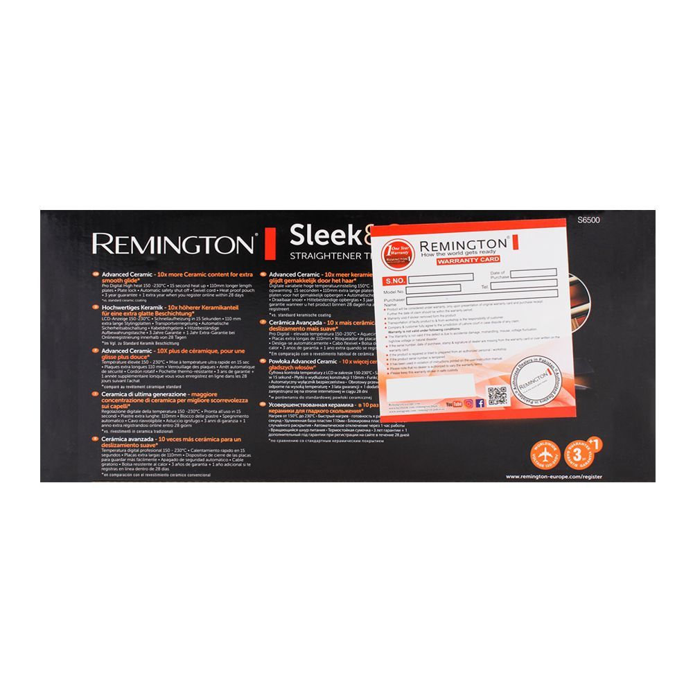 REMINGTON S6500 HAIR STRAIGHTENER SLEEK & CURL