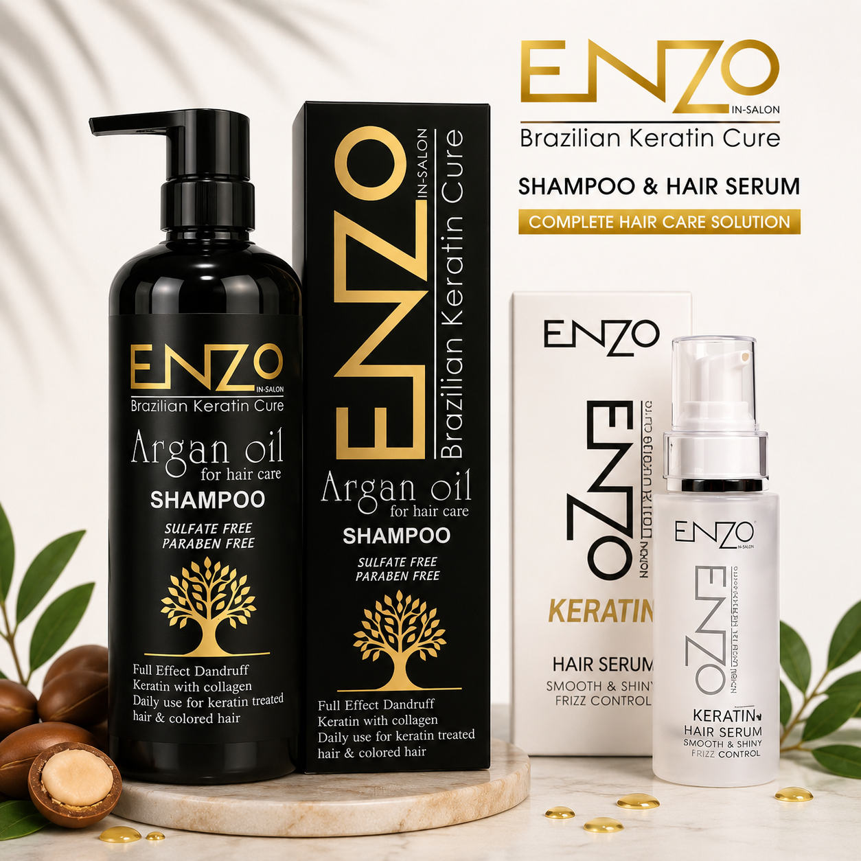 ENZO Hair Serum – Smooth, Shiny &amp; Frizz-Free Hair