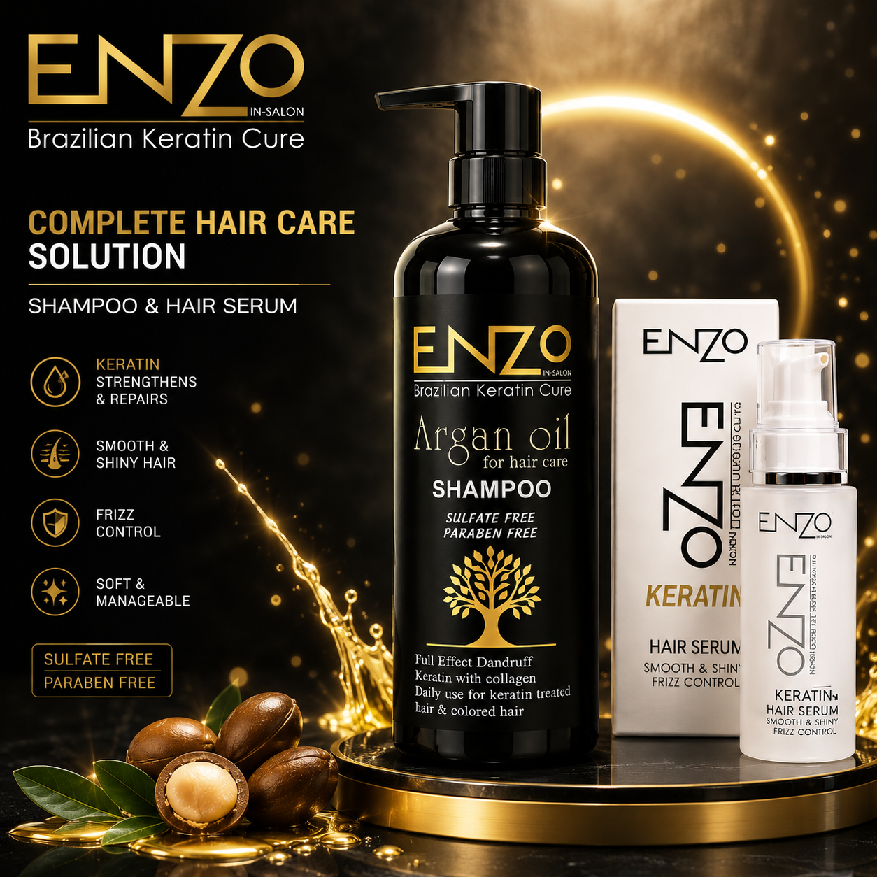 ENZO Hair Serum – Smooth, Shiny &amp; Frizz-Free Hair