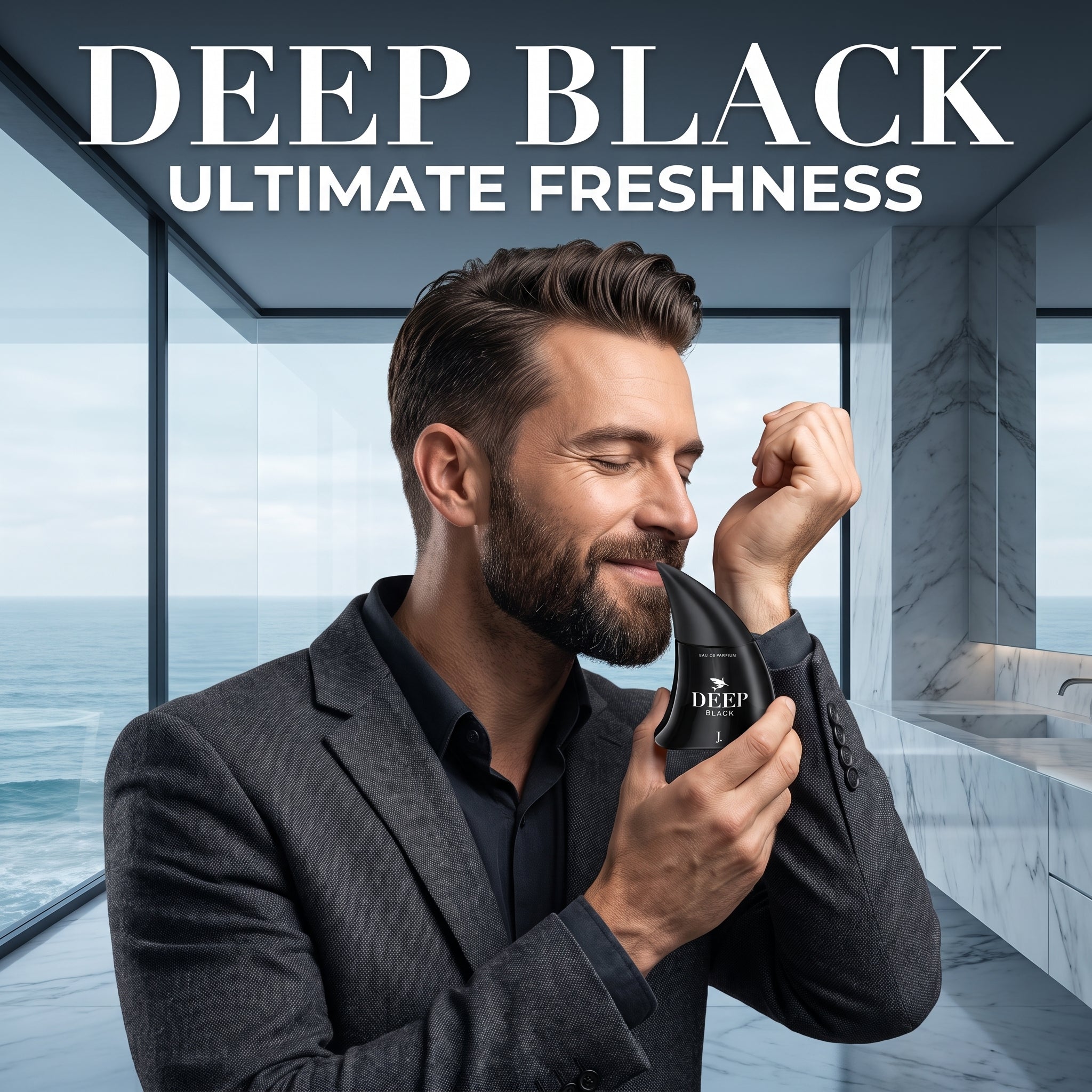 J. Deep Black Eau De Parfum for Men – Long Lasting Fresh & Woody Fragrance