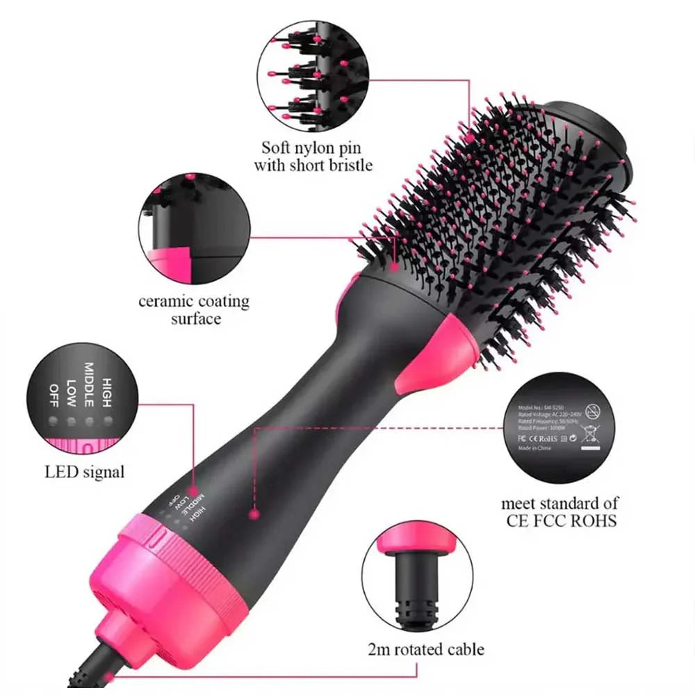 One step hot air brush
