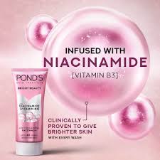 Pond's Bright Beauty Face Wash,Niacinamide (Vitamin B3) and Pro-Vitamin B3,100gm