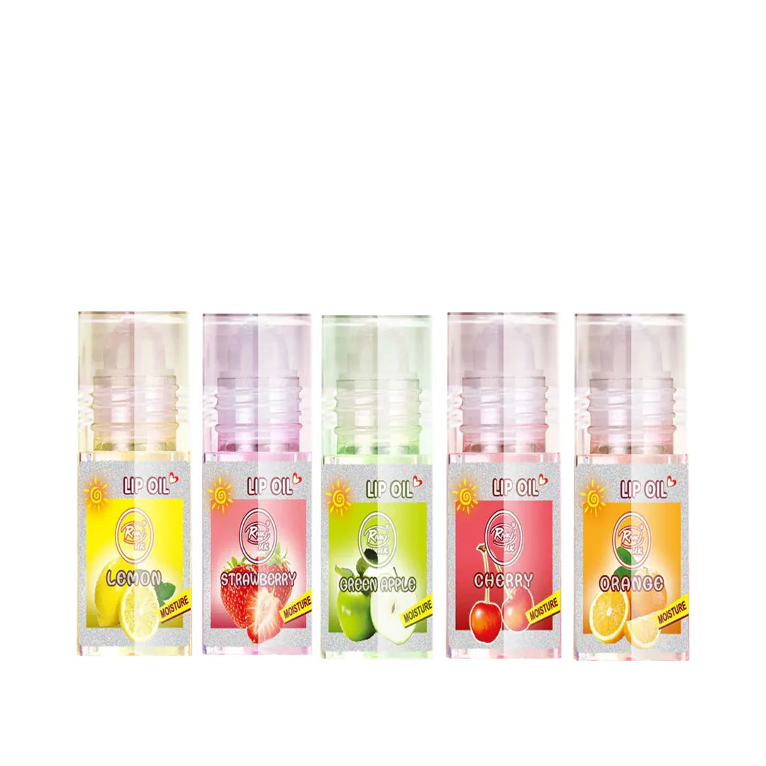 Rivaj Lip Oil tinted Strawberry,Apple,Cherry,Mint,Orange,Lemon Flavors
